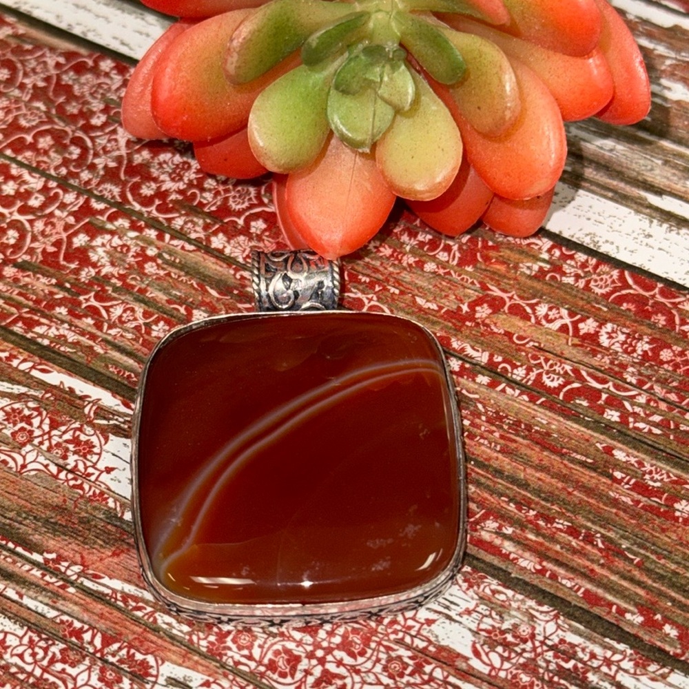 Botswana Agate Silver Pendant - image 3